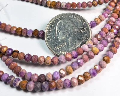 $8.50 • Buy 4x3mm Lepidolite Faceted Rondelle Gemstone Beads 8-Inch Strand