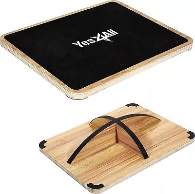 Yes4All 360 Degree Rotation Rocker Wooden Balance Board Anti-Slip Black  • $48.99