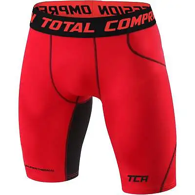 TCA Mens SuperThermal Compression Short Running Tights - Red • £14.95