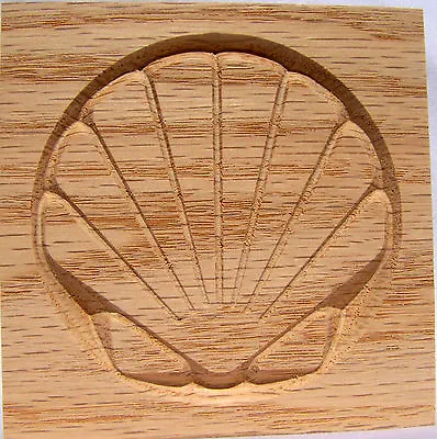 *SET Of 4*  Anchor- Carved Rosette Block  3.5  X 3/4   Oak Pine MDF • $19.60