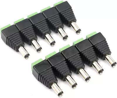 10Pcs/Lot Male DC Power Plug Connector 2.5Mm X 5.5Mm/2.1X5.5 (Screw Fastening Ty • $18.22