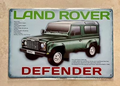 LAND ROVER DEFENDER METAL SIGN MAN CAVE BAR PUB GARAGE WORKSHOP 20x30cm • £5.99