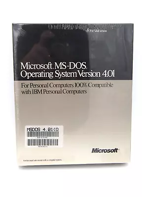 Microsoft MS-DOS 4.01 Operating System Version 5.25 Disks (SEALED) • $99