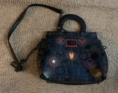 Loungefly Marvel The Avengers Shoulder Bag Purse Logos Hulk Iron Man Rare • $99.99