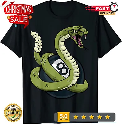 NEW LIMITED Snake Pool 8 Ball Billiards Best Design Great Gift Tee T-Shirt S-5XL • $5.98