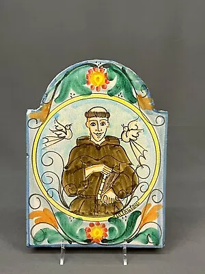 Fratantoni For Vietri Itay Terracotta ST. FRANCIS 11  Tile Wall Garden Plaque • $199.99