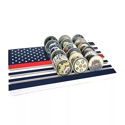  6 Rows Coin Holder American Flag Military Challenge Coin Display Stand Thin  • $35.18