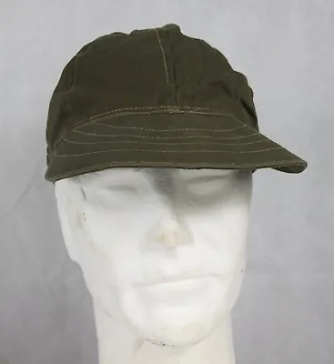 Genuine Surplus Vintage Italian ARMY Olive Peak Cap Forces Military Soft • £8.99