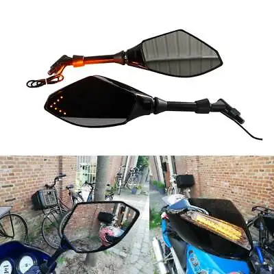 $52.74 • Buy Motorcycle LED Turn Signal Mirrors Black For Suzuki Boulevard C50 C90 C109 M109R