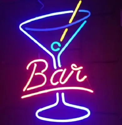 Martini Glass Bar Open 14 X10  Neon Light Sign Lamp Display Wall Decor Windows • $79.78