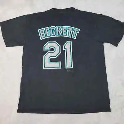 Florida Marlins Shirt Men Extra Large Black Miami Team Josh Beckett Jersey Adult • $7.90