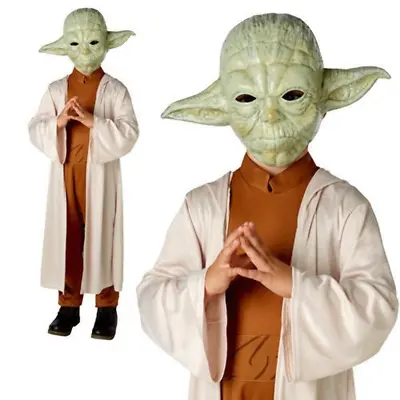 Yoda Boys Costume Deluxe Star Wars Kids Fancy Dress Outfit & Mask • £17.99