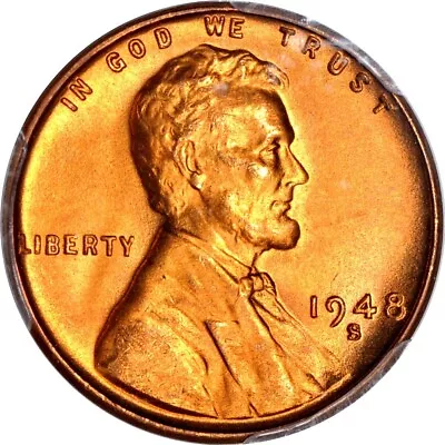 1948-S 1C Lincoln Wheat Cent PCGS MS65RD #327 • $20