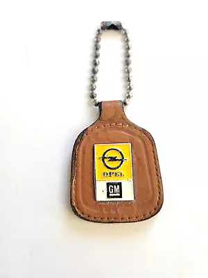 Vintage OPEL GM Enamel Badge Brown Leather Car Key Fob Keychaine Rare • $19.99