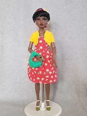 Ooak A Dairy A Daisy Red Dress For 16in Ellowyne Tonner Doll • $70