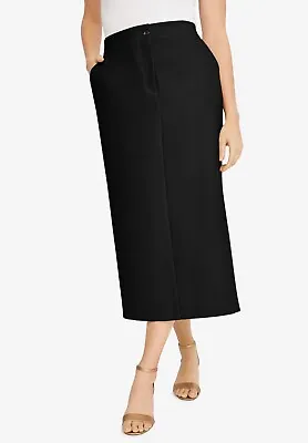 Jessica London Women's Black Size 18 Tummy Control Bi-Stretch Midi Skirt • $34