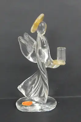 Murano Glass Angel Candle Holder W/Gold Halo • $24.95