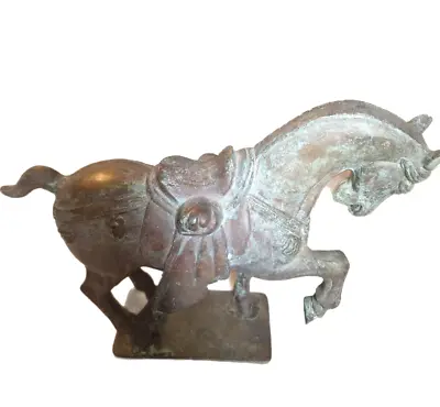 £99 • Buy Antique Chinese Cast Bronze Tang Horse On Stand ~ Yuan Style Marks On Wood Stand