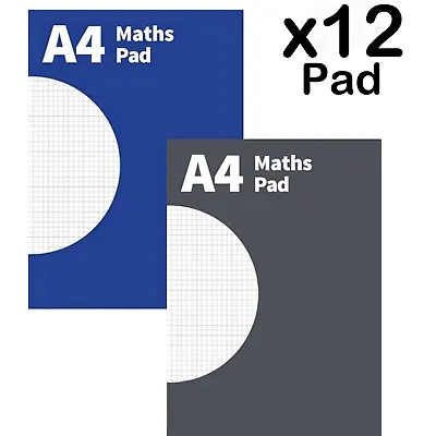 A4 Maths Pad Notepad Exercise Book Square Graph Margin 5 Mm Grid Office School • £2.75