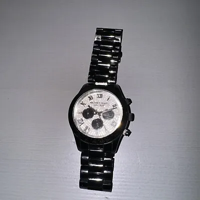 Michael Kors Layton Watch Glitz MK-5668 Black Chronograph Bradshaw • $40