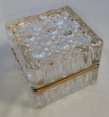 Vintage Crystal Hinged Jewelry - Trinket Box Baccarat Style • $97