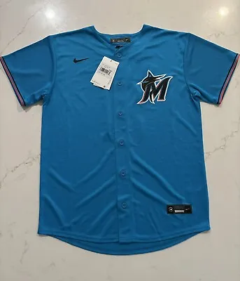 Nike Luis Arraez Miami Marlins Youth Baseball Jersey #3 Blue Size Large • $59.99