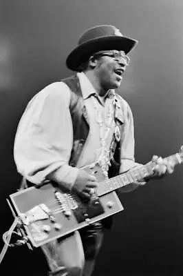 Bo Diddley In Concert With His Trademark Gretsch 1972 OLD MUSIC PHOTO 1 • $5.47