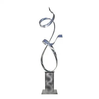 Large Abstract Silver Metal Sculpture Modern Art Indoor Outdoor Decor Jon Allen • $360