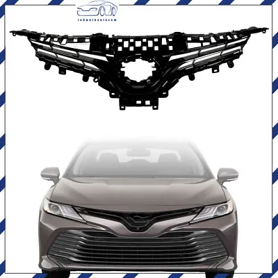 For 2018 - 2020 Toyota Camry LE XLE Front Bumper Upper Grille Glossy Black • $38.61