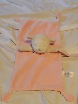 Carters Pink Lovey Blanket Plush Lamb Sheep Rattle Pacifier Holder EUC • $9.99