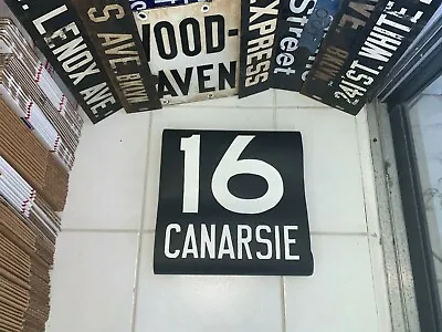 Ny Nyc Subway Roll Sign Bmt Vintage #16 Line Canarsie Brooklyn Rockaway Beach • $399