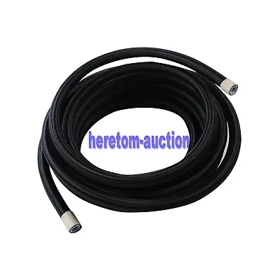 16FT/5M AN6 Fuel Hose Oil Gas Line PTFE Nylon Stainless Steel Braided For E85 • $39.98