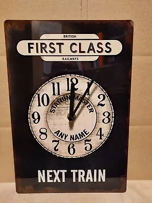 Railway Station Clock  Large Metal Sign    Station Master Personalised  Clock • £14.99