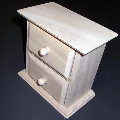 MINI 2 Drawer Wooden Chest 13cm Tall Decorate/decoupage • £11.04