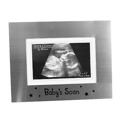 Baby's Scan Photo Frame Ultrasound Aluminium Boy Girl Baby Gift 5 X 3.5  • £7.13