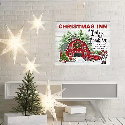 20x16 Christmas Inn Bed And Breakfast Christmas Wall Art Canvas Print • $41.48