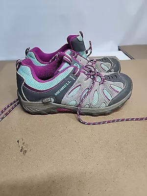 Merrell Chameleon Girls Trail Hiking Shoes Low Lace Waterproof Purple Sz 3M • $15.99