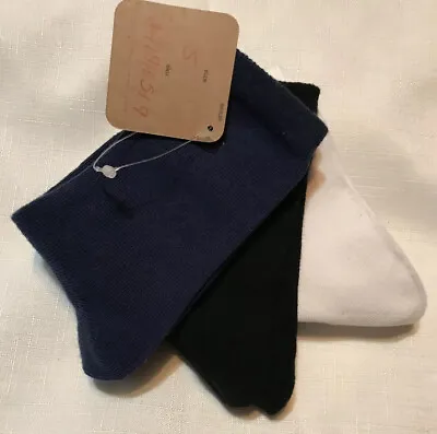 Crazy 8 By Gymboree 3 Pack Navy Black White Crew Sock Boys S Fits Shoe 11-12 • £6.33