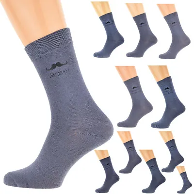 Ash Grey Moustache Design Wedding Mens And Childs Socks In Various Roles X6N857 • $5.04