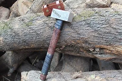 Custom Handmade Carbon Steel Viking Hatchet Tomahawk Hammer  Outdoor Bearded Axe • $13980.74