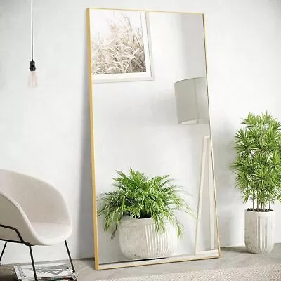 Full-length Mirror Floor Mirror Large Wall Bedroom Mirror Stand Alloy Thin Frame • $50.99