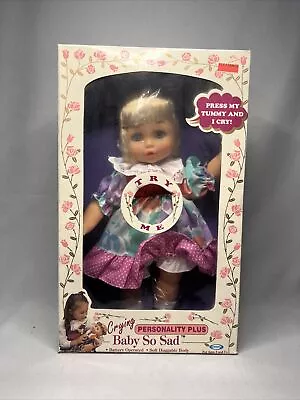 Vintage Crying Baby So Sad Doll| Personality Plus | 1990 Cititoy NIB • $36.99