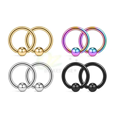 2-8pcs Surgical Steel Captive Bead Ring Nose Tragus Lip Ear Piercing Jewellery • $3.99