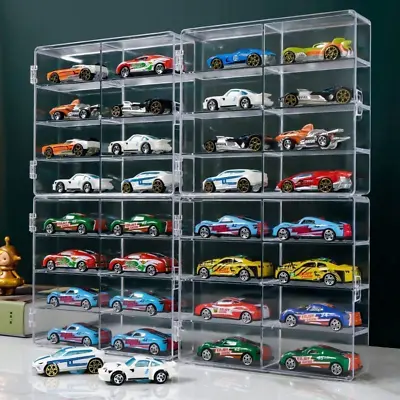 Hot 1/64 Scale Matchbox Wheels Toy Car Display Case Holds 32 Toy Cars Storage Or • $43.99
