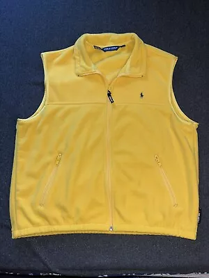 $24.99 • Buy Vintage Polo Ralph Lauren Men's Size L Thermal Pro Fleece Polartec Vest Yellow