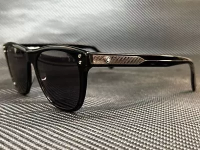 MONT BLANC MB0124S 001 Black Round Men's 53 Mm Sunglasses • $212.22