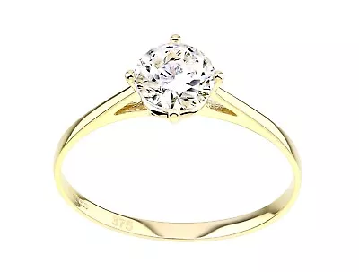 9ct Yellow Gold 0.75ct Solitaire Engagement Ring J To S - Simulated Diamond • £69.95