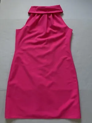 Sail To Sable STS Dress Womens M Neon Pink Button Back Collared Sleeveless • $24.99