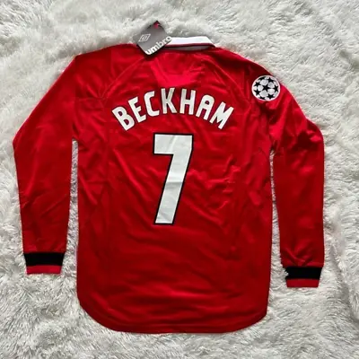 David Beckham Manchester United 1999 Champions League Final Soccer Jersey Size S • $75