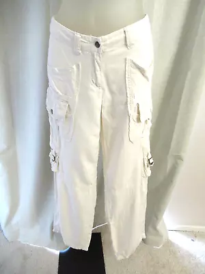 DA-NANG White Twill Six Pocket Cargo Pants Relaxed Fit Large • $73.79